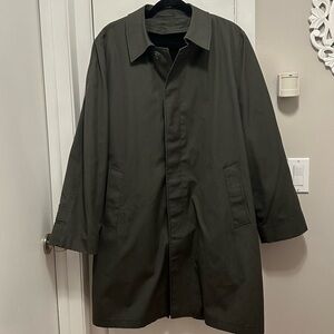 VTG Panther Car Coat Trench Long Topcoat Overcoat Mens 42R removable pile liner